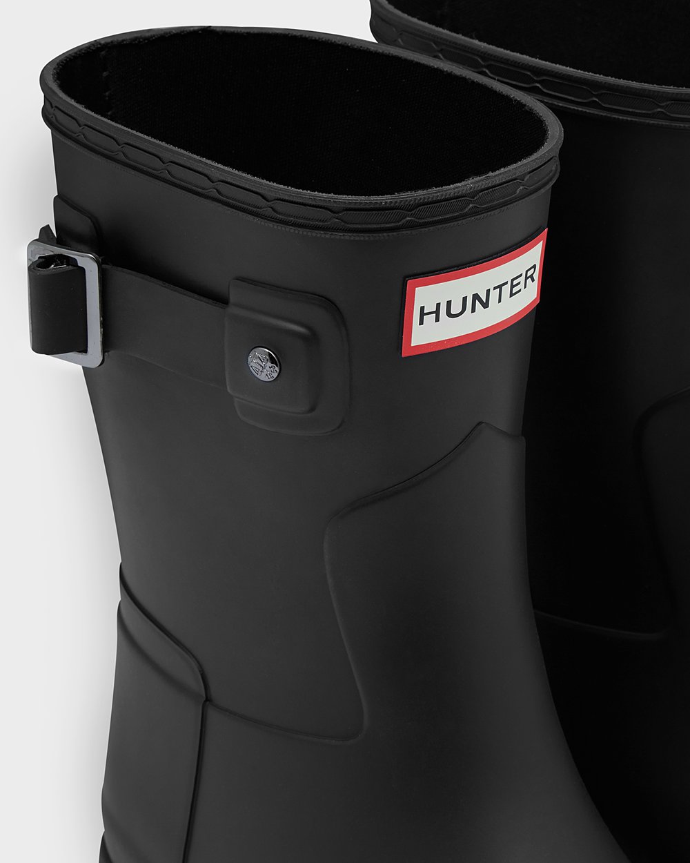 Women Hunter Refined Slim Fit | Short Rain Boots Black | NZ-7594-RIVF